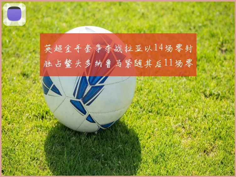 英超金手套争夺战拉亚以14场零封独占鳌头多纳鲁马紧随其后11场零封